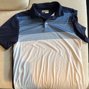 PGA Tour Navy and White Polo Golf Shirt